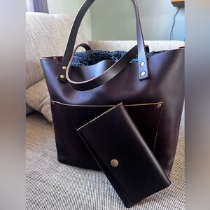 Portland Leather Goods Large size Grizzy wallet bag set